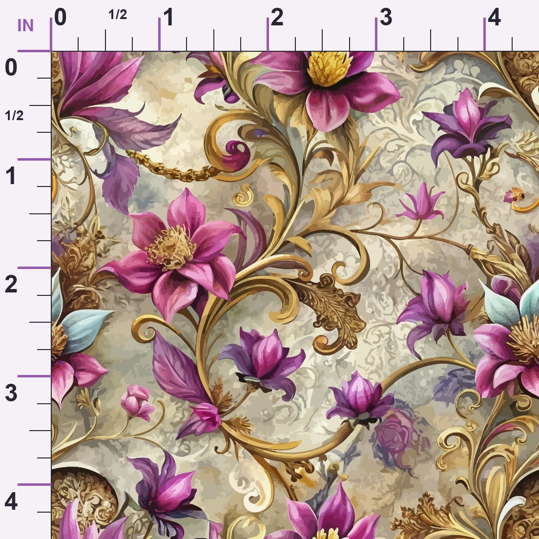 Rococo Blooms Pattern 142 Minky Fabric