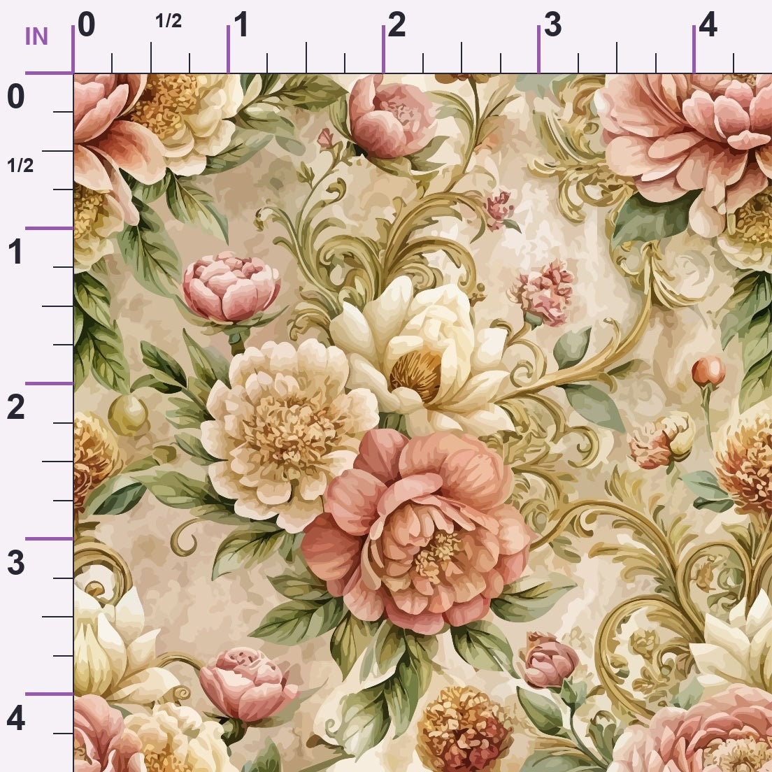 Rococo Blooms Pattern 146 Minky Fabric