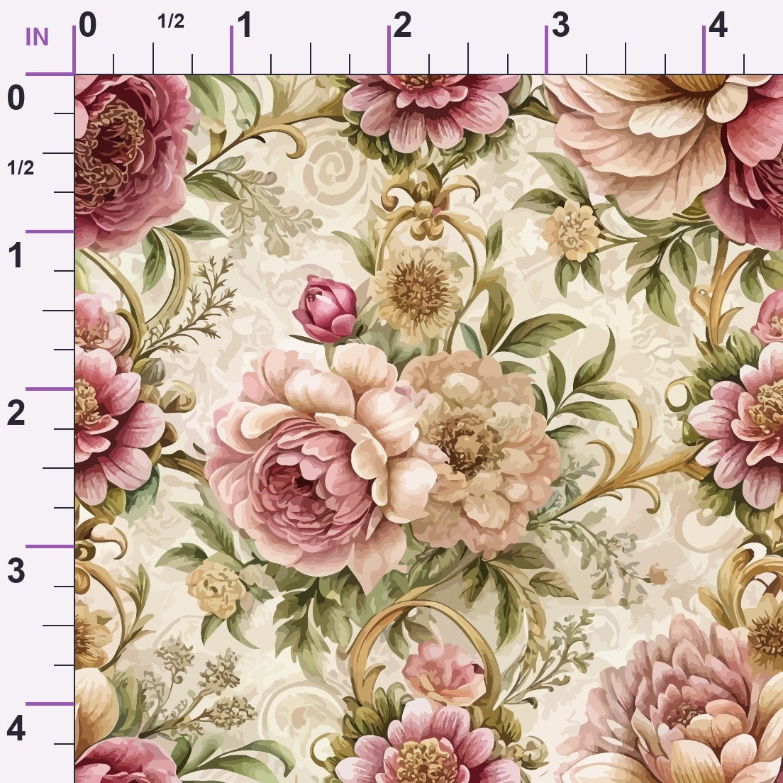 Rococo Blooms Pattern 149 Minky Fabric