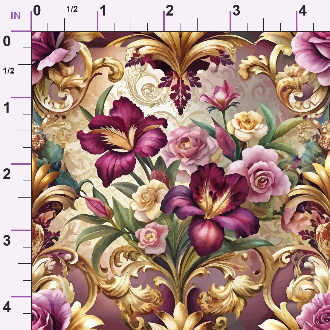 Rococo Blooms Pattern 15 Minky Fabric