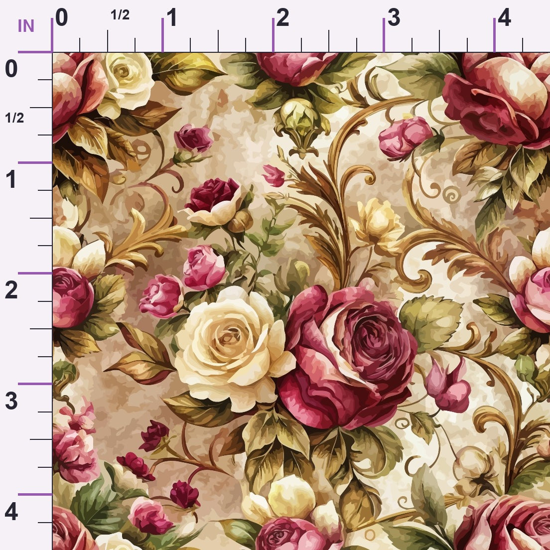 Rococo Blooms Pattern 153 Minky Fabric