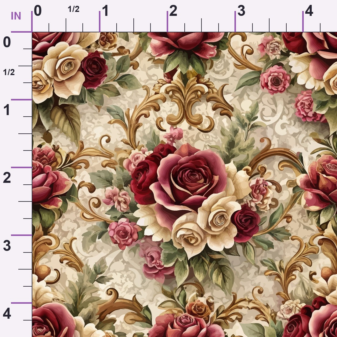 Rococo Blooms Pattern 154 Minky Fabric