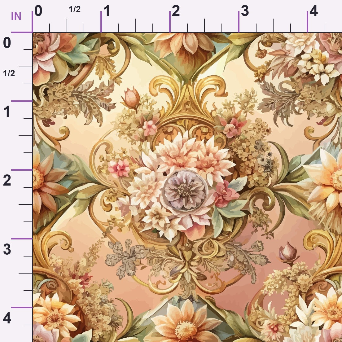 Rococo Blooms Pattern 155 Minky Fabric