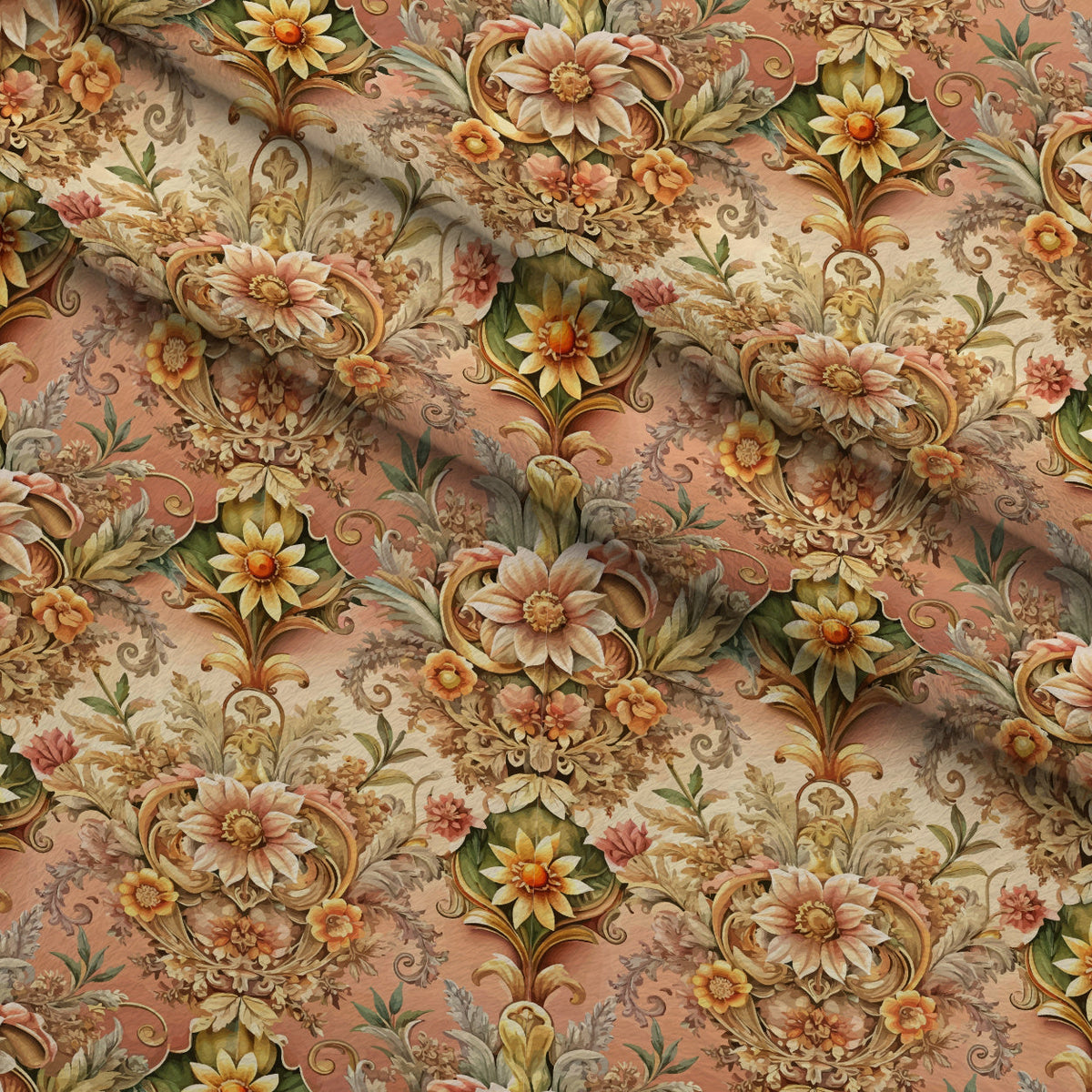 Rococo Blooms Pattern 156 Minky Fabric