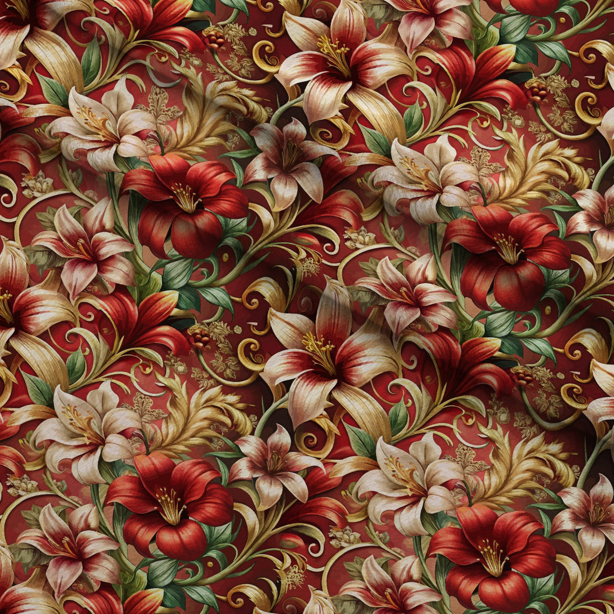 Rococo Blooms Pattern 158 Minky Fabric