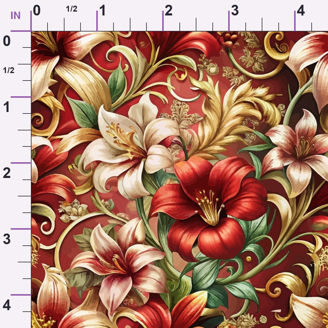 Rococo Blooms Pattern 158 Minky Fabric