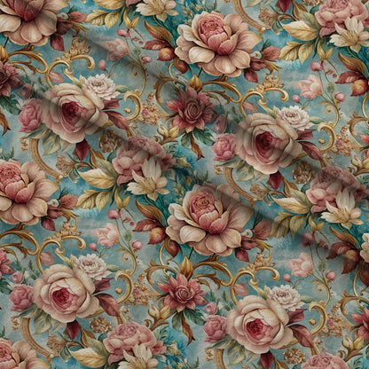 Rococo Blooms Pattern 16 Minky Fabric