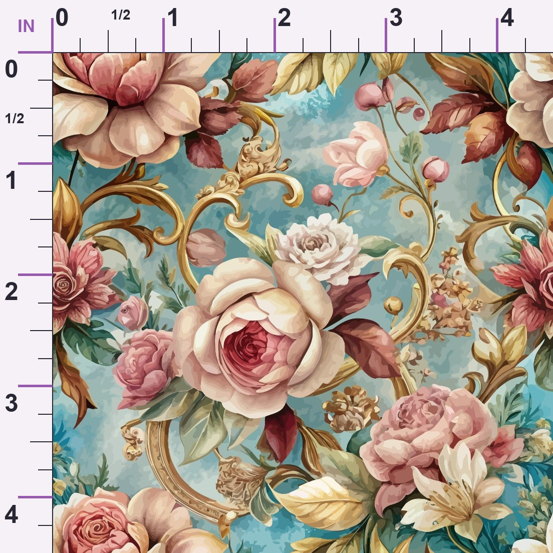Rococo Blooms Pattern 16 Minky Fabric