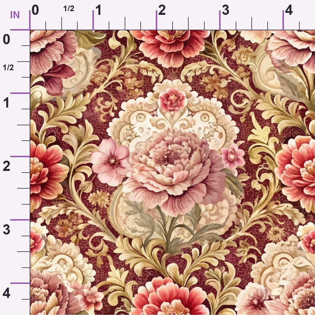 Rococo Blooms Pattern 161 Minky Fabric