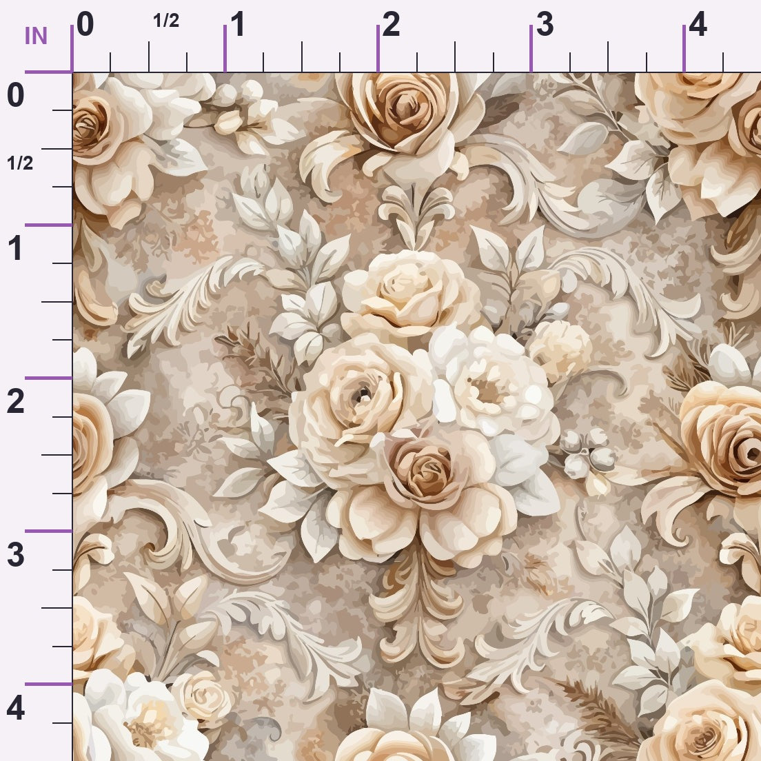 Rococo Blooms Pattern 165 Minky Fabric