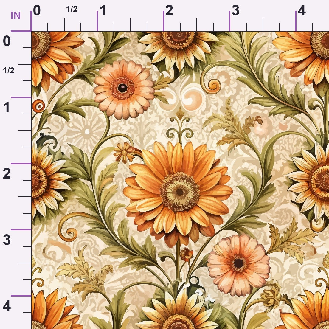 Rococo Blooms Pattern 17 Minky Fabric