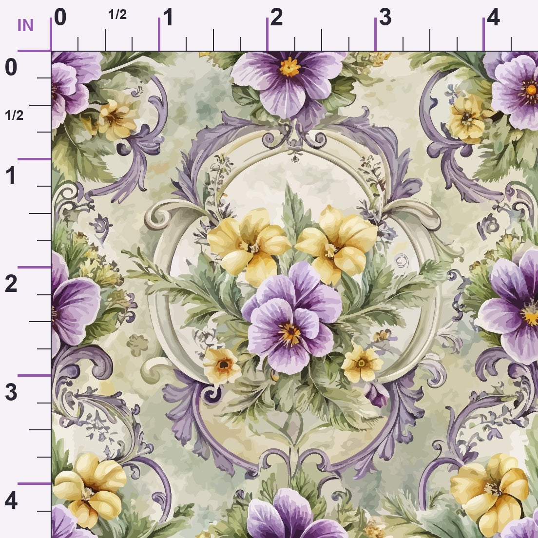 Rococo Blooms Pattern 170 Minky Fabric