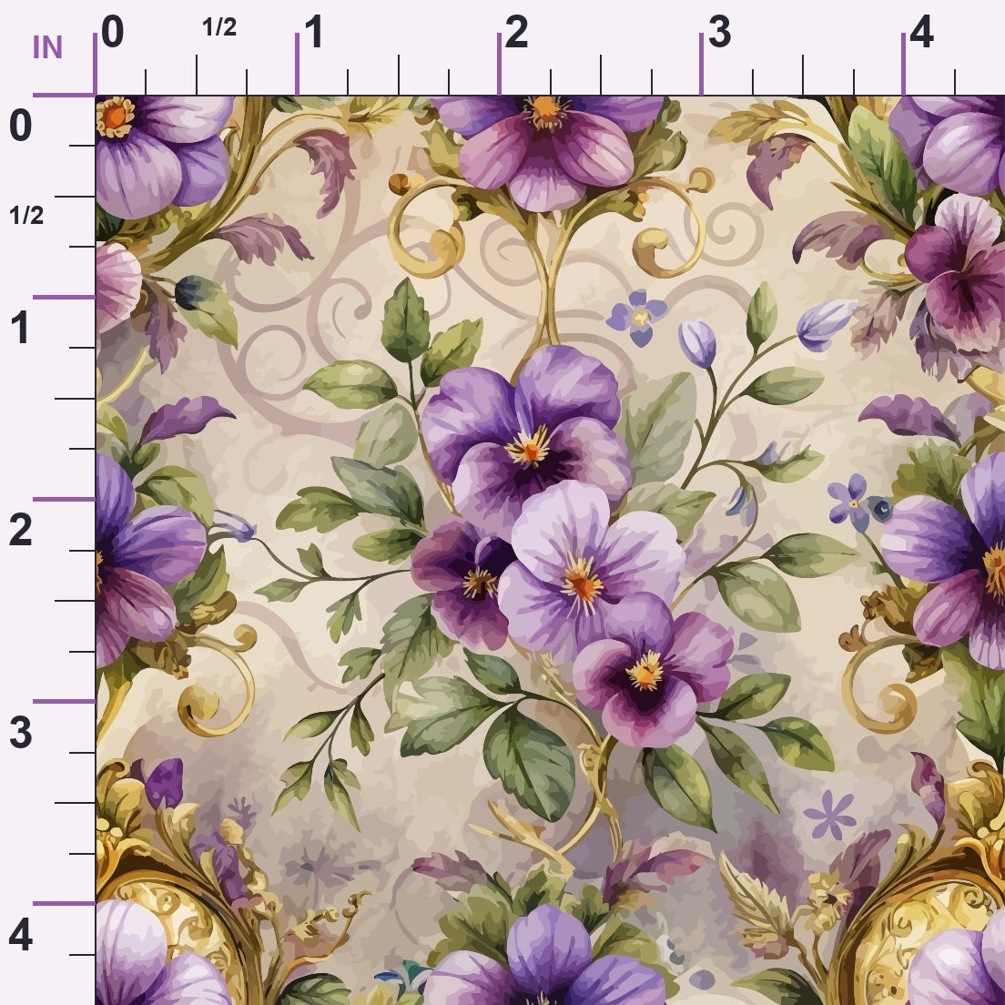 Rococo Blooms Pattern 172 Minky Fabric