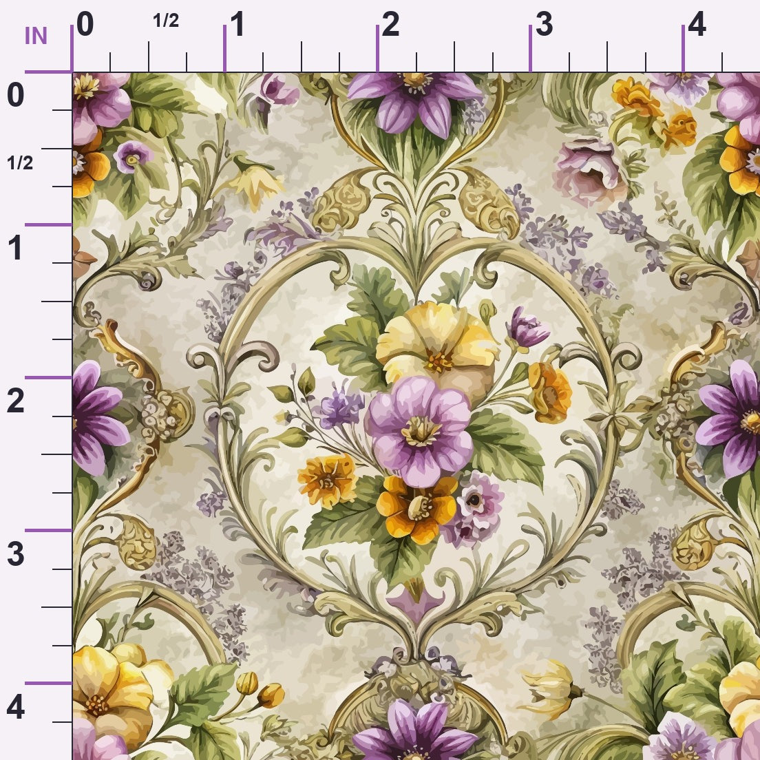 Rococo Blooms Pattern 173 Minky Fabric