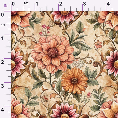Rococo Blooms Pattern 175 Minky Fabric
