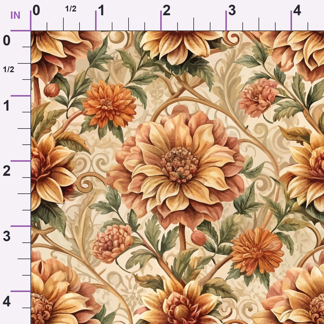 Rococo Blooms Pattern 176 Minky Fabric