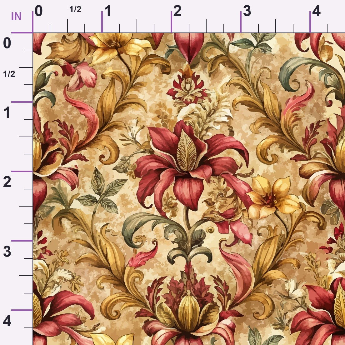 Rococo Blooms Pattern 178 Minky Fabric