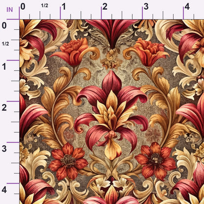 Rococo Blooms Pattern 179 Minky Fabric