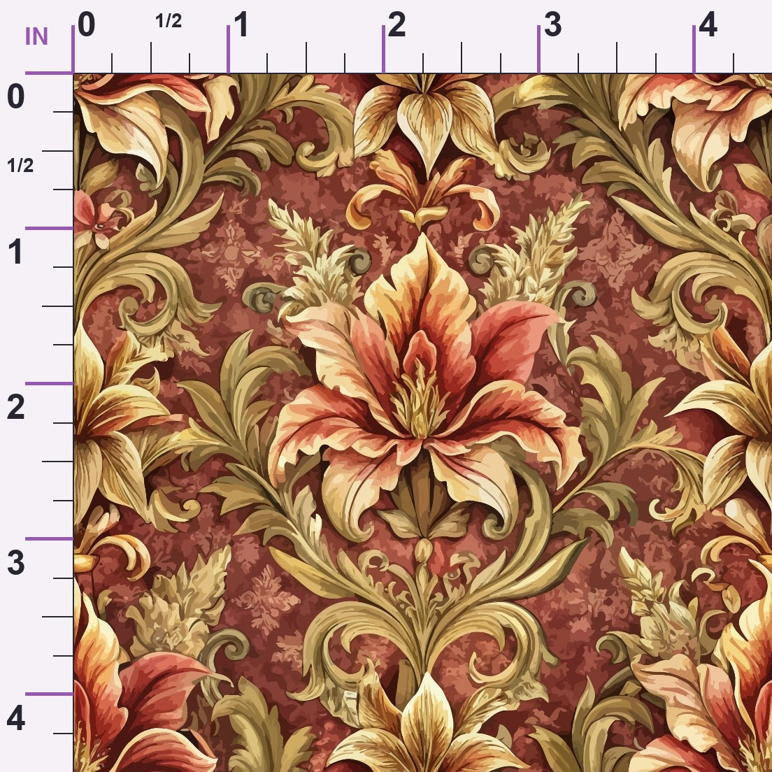 Rococo Blooms Pattern 180 Minky Fabric