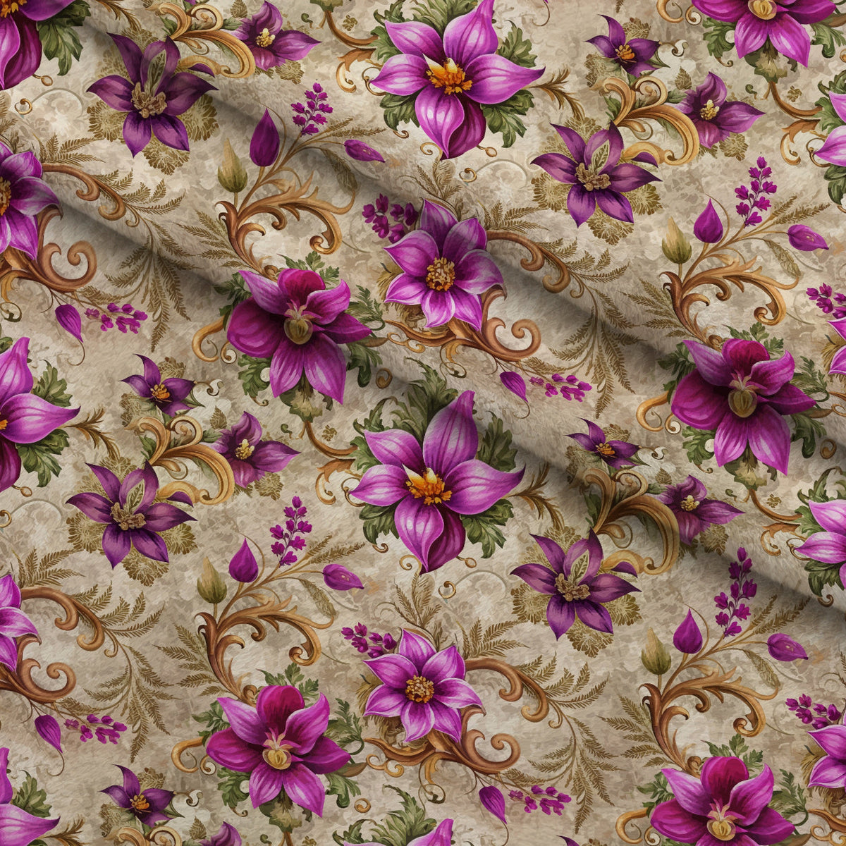 Rococo Blooms Pattern 182 Minky Fabric