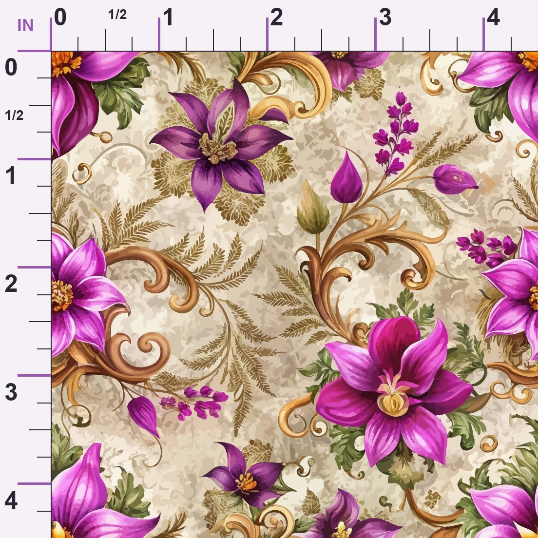 Rococo Blooms Pattern 182 Minky Fabric