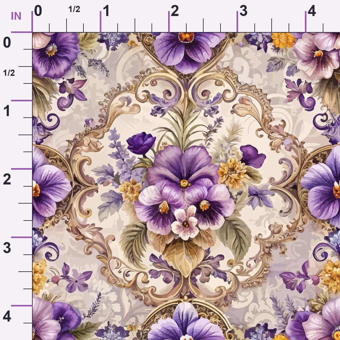 Rococo Blooms Pattern 2 Minky Fabric