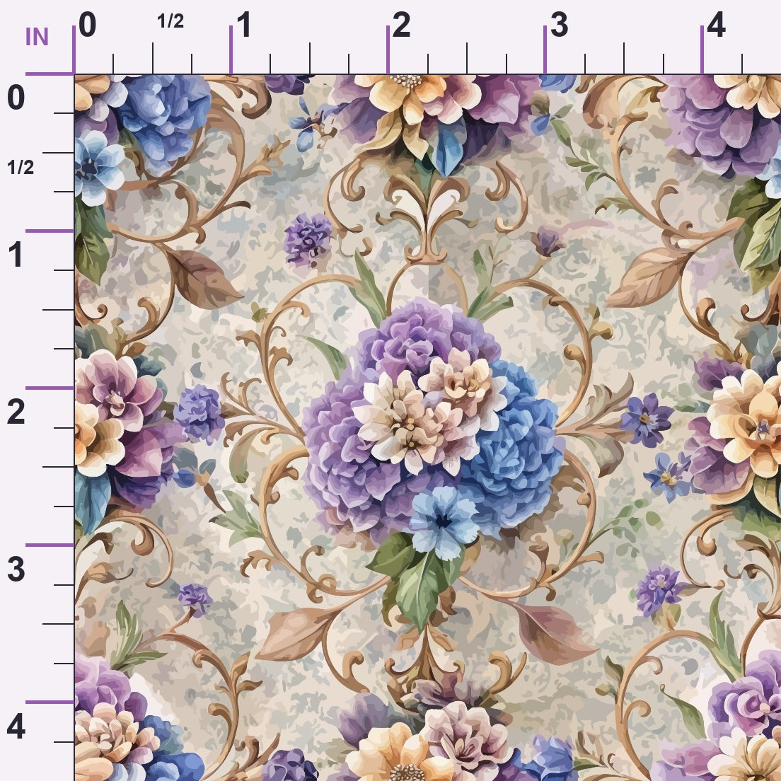 Rococo Blooms Pattern 200 Minky Fabric