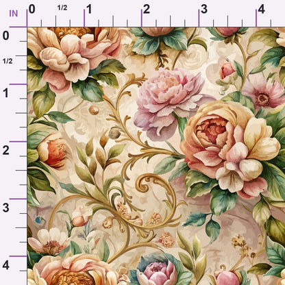 Rococo Blooms Pattern 209 Minky Fabric
