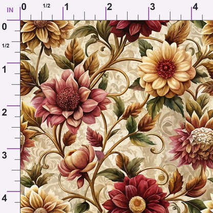 Rococo Blooms Pattern 21 Minky Fabric