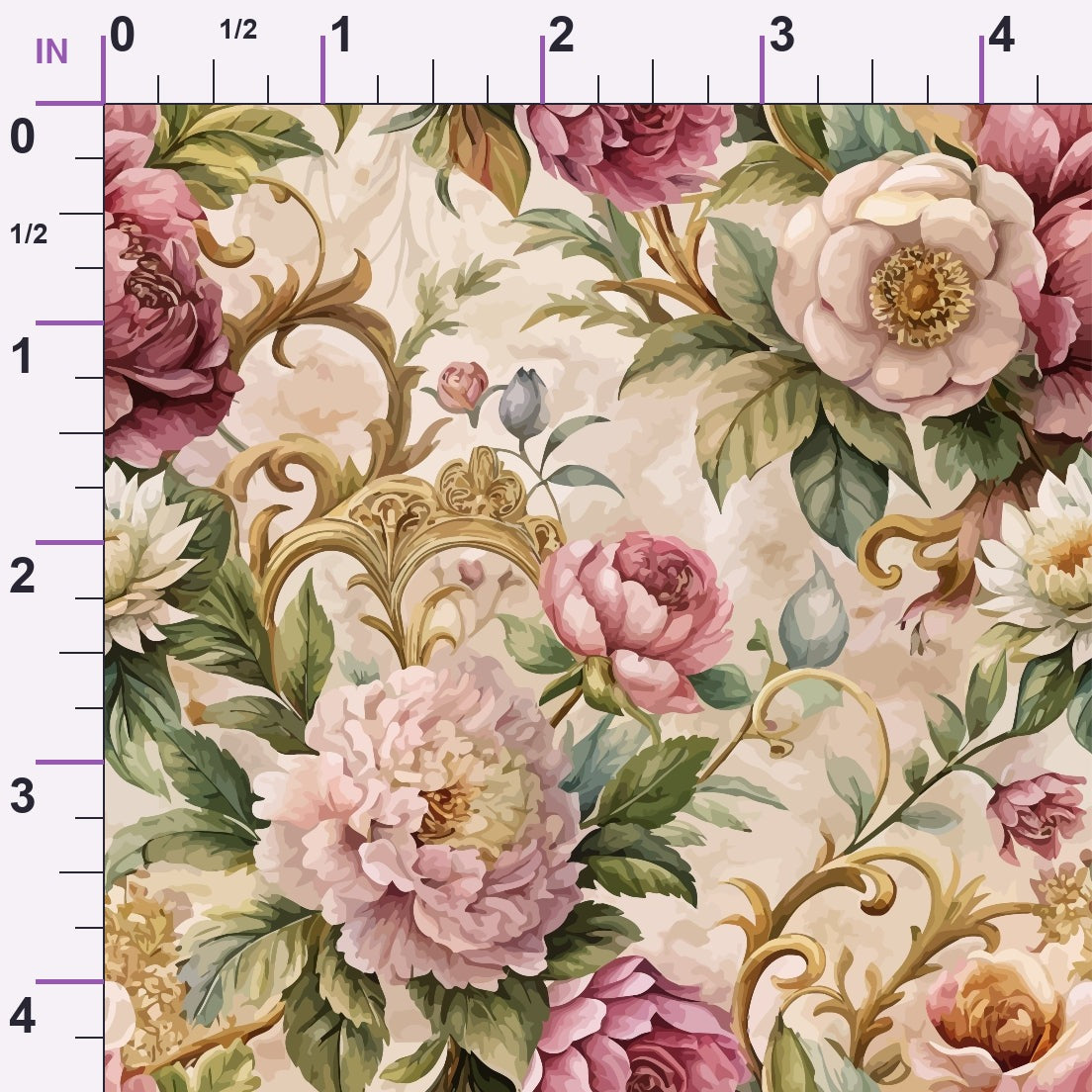 Rococo Blooms Pattern 210 Minky Fabric
