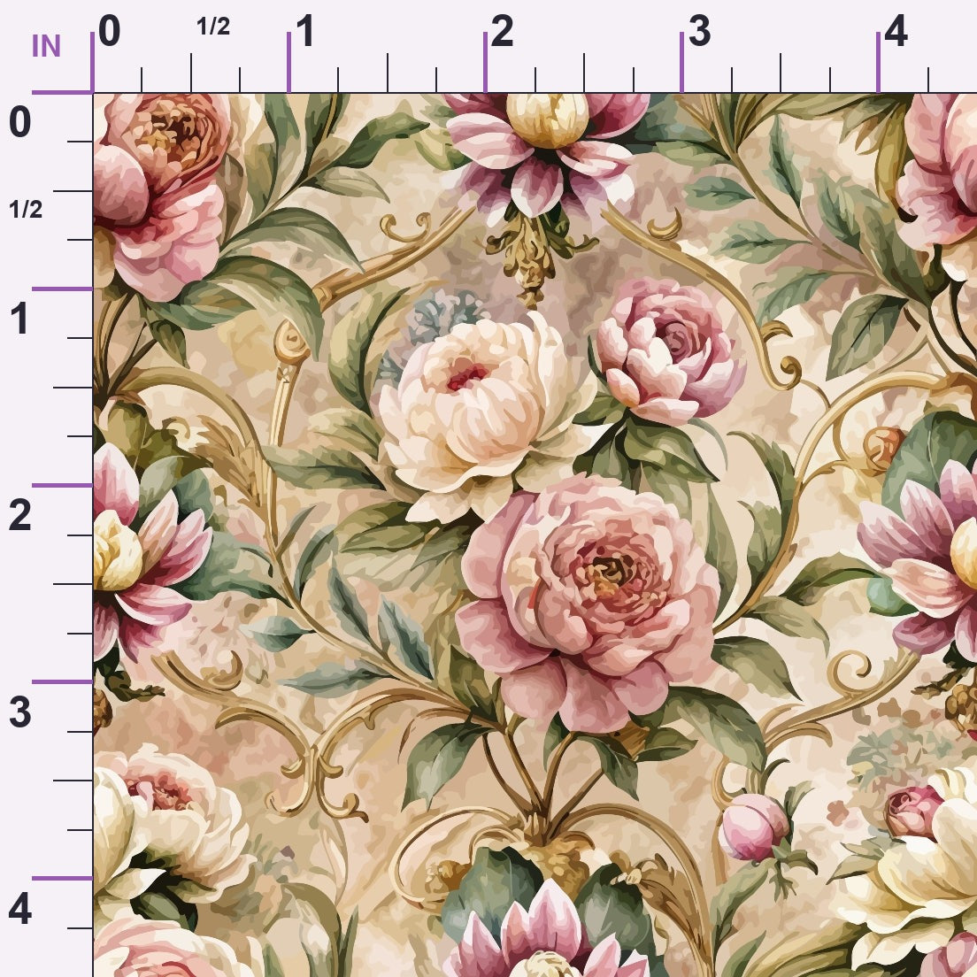 Rococo Blooms Pattern 211 Minky Fabric