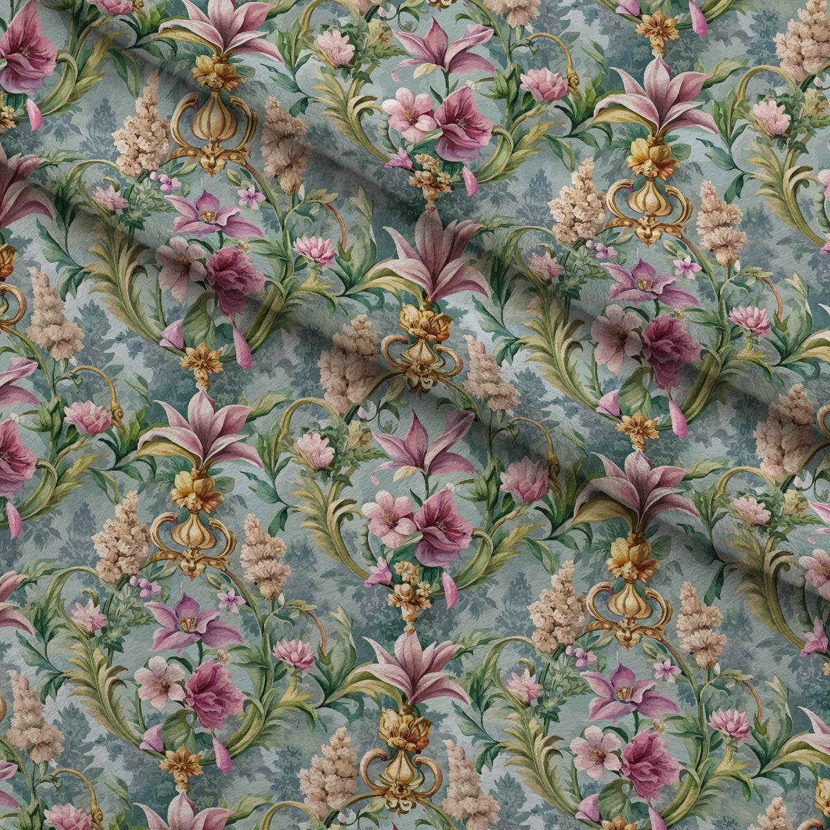 Rococo Blooms Pattern 213 Minky Fabric