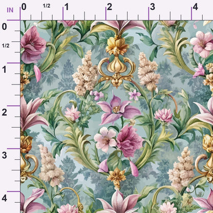 Rococo Blooms Pattern 213 Minky Fabric