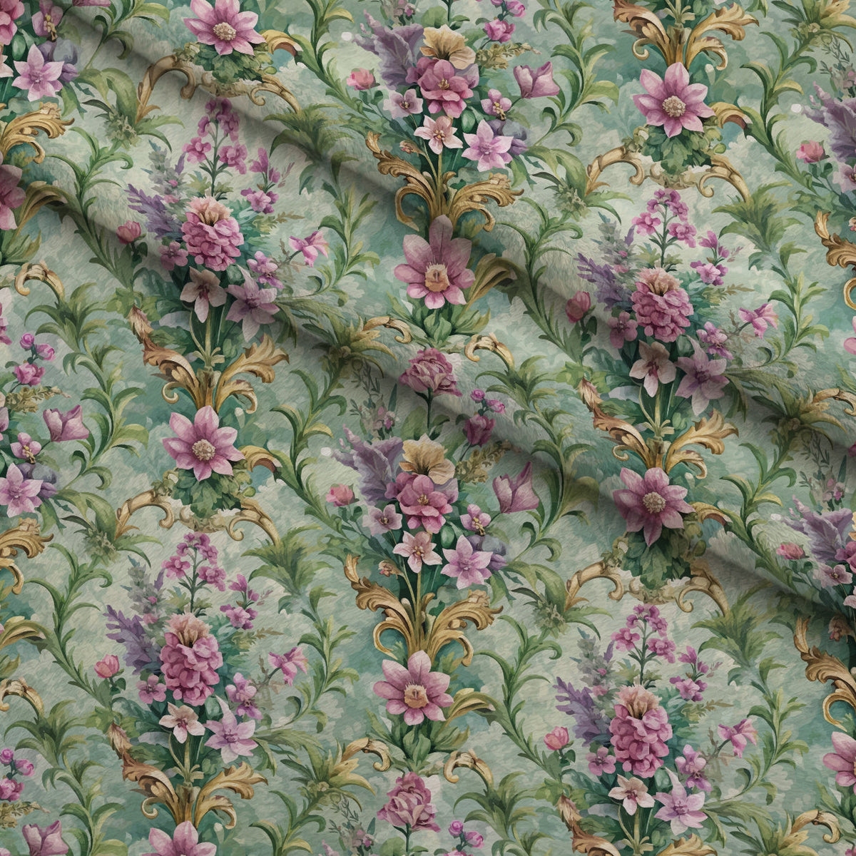 Rococo Blooms Pattern 214 Minky Fabric