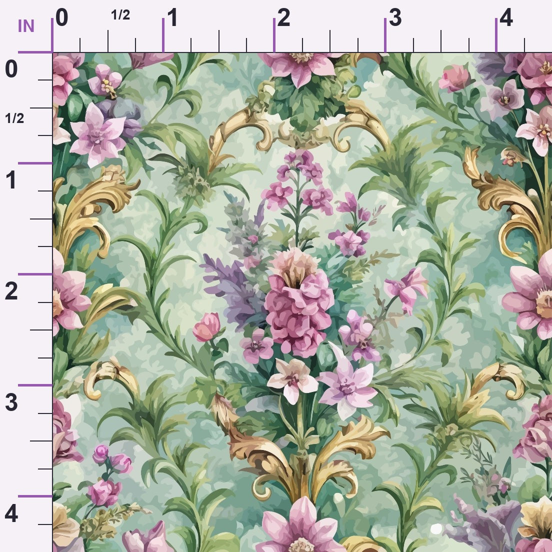 Rococo Blooms Pattern 214 Minky Fabric