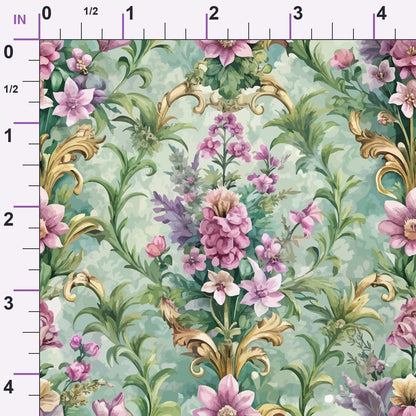 Rococo Blooms Pattern 214 Minky Fabric