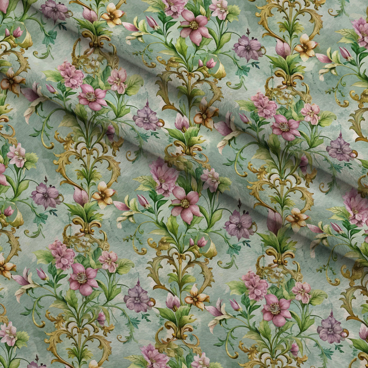 Rococo Blooms Pattern 215 Minky Fabric