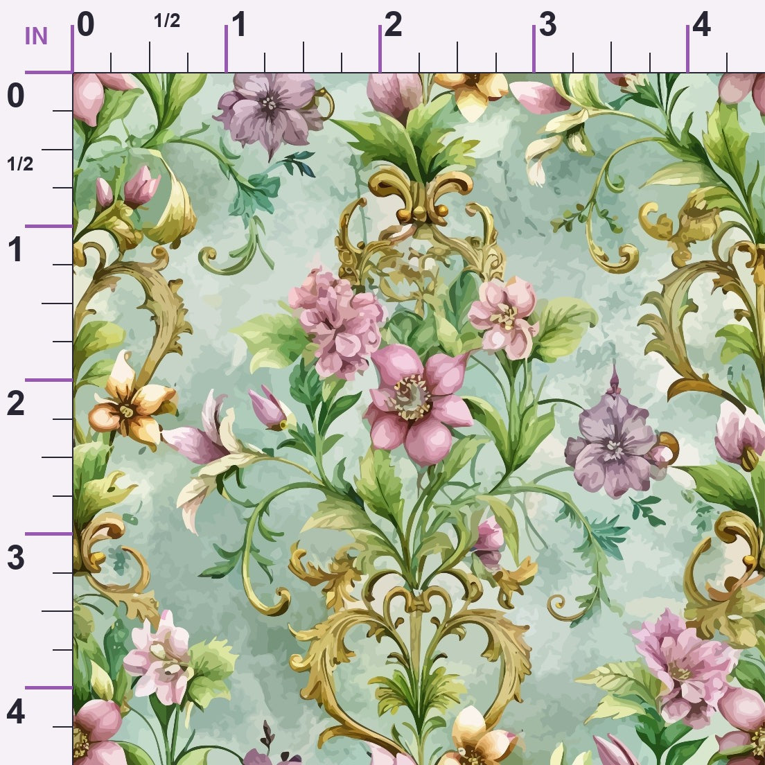 Rococo Blooms Pattern 215 Minky Fabric