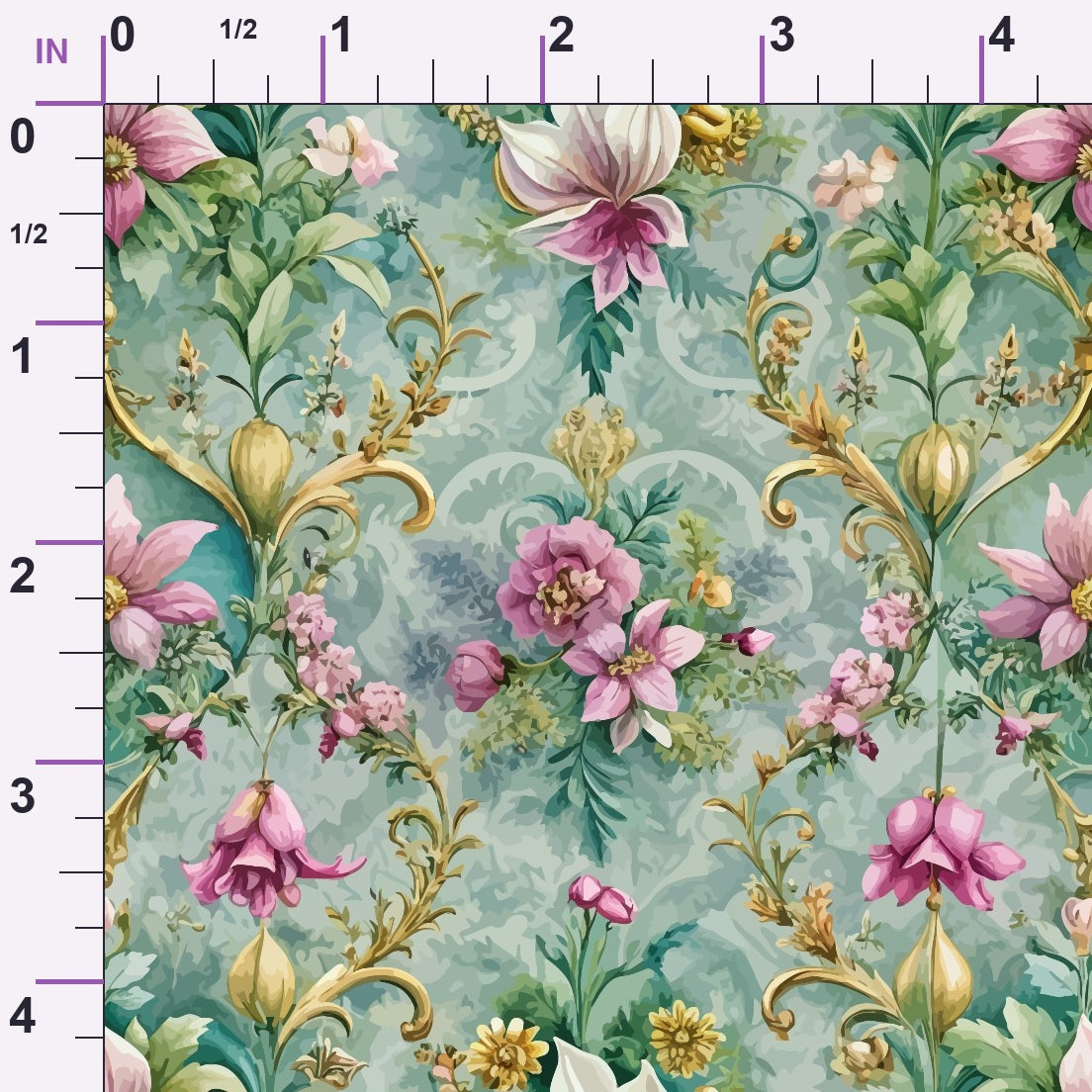 Rococo Blooms Pattern 216 Minky Fabric