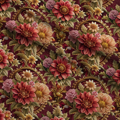 Rococo Blooms Pattern 22 Minky Fabric