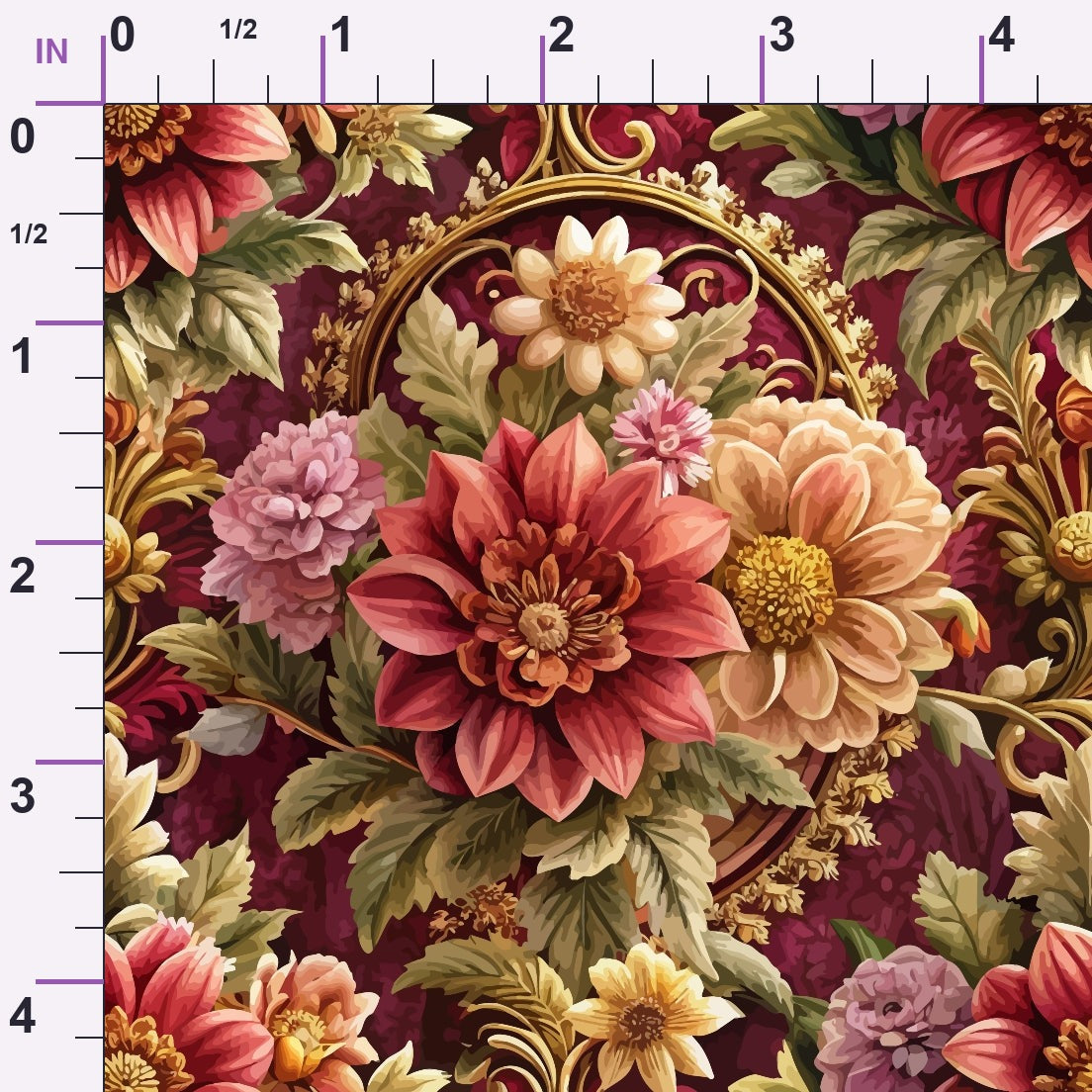 Rococo Blooms Pattern 22 Minky Fabric