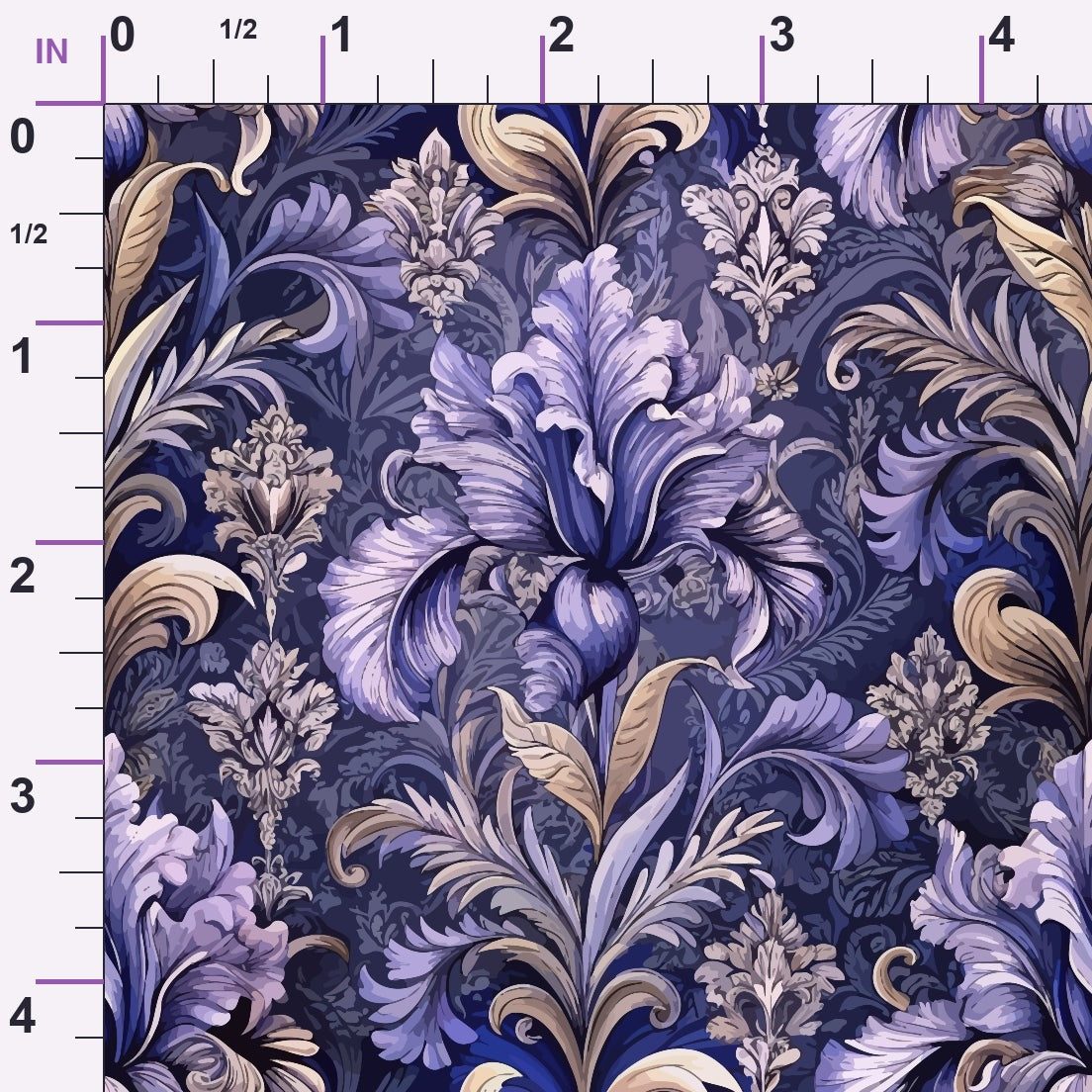 Rococo Blooms Pattern 222 Minky Fabric