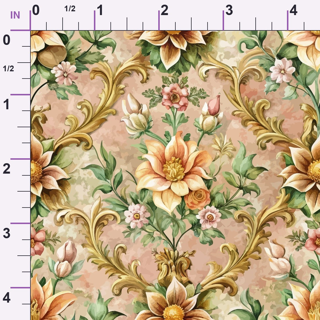 Rococo Blooms Pattern 229 Minky Fabric