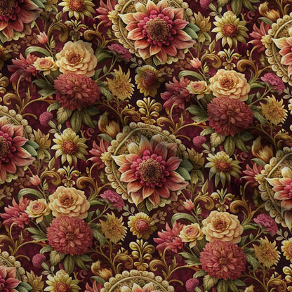 Rococo Blooms Pattern 23 Minky Fabric