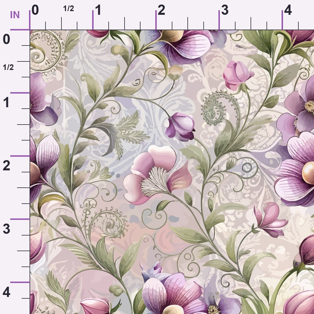 Rococo Blooms Pattern 230 Minky Fabric