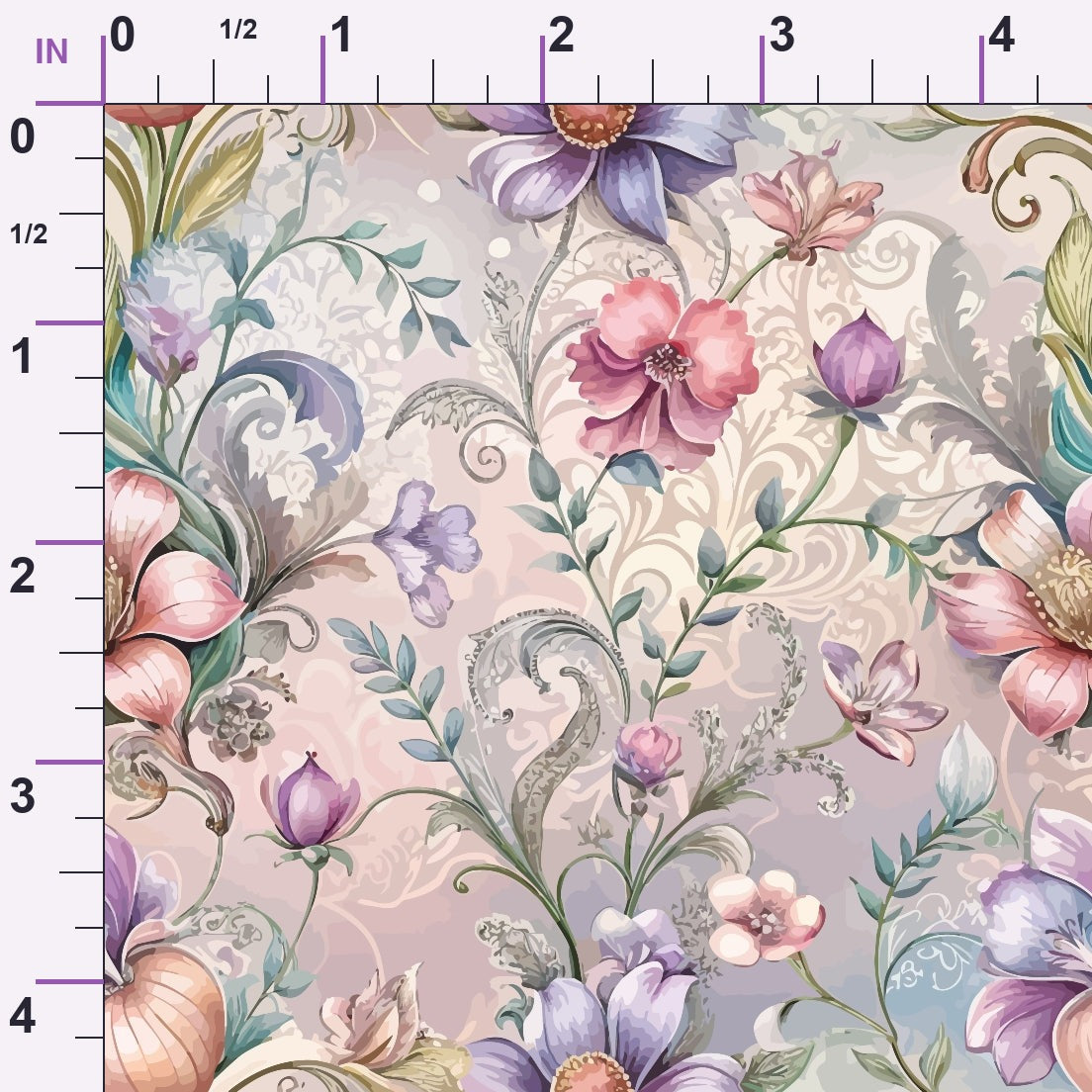 Rococo Blooms Pattern 232 Minky Fabric