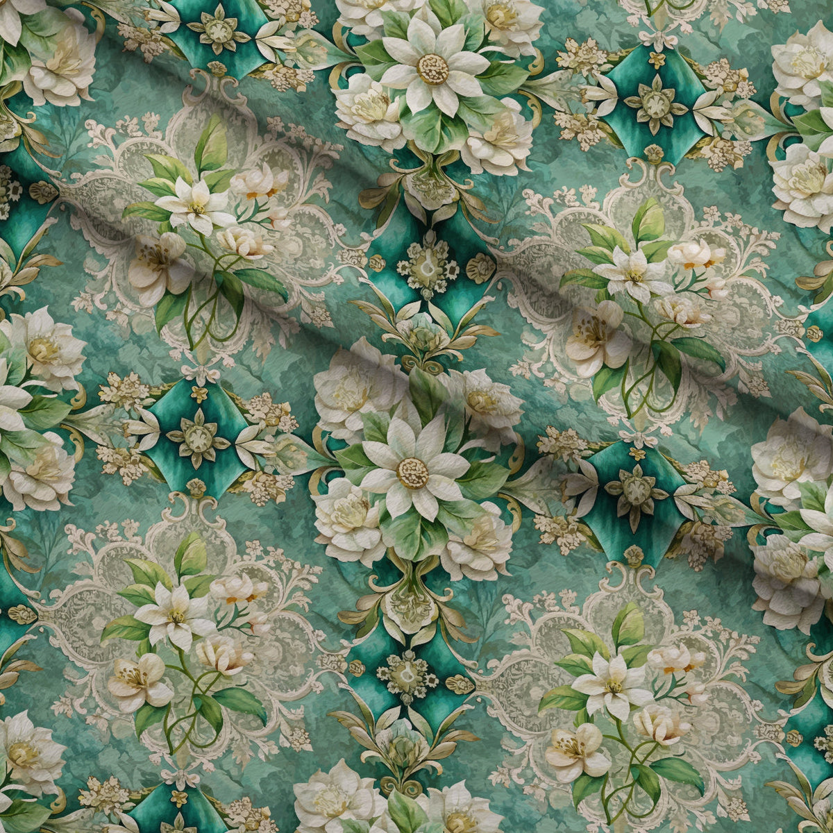 Rococo Blooms Pattern 234 Minky Fabric
