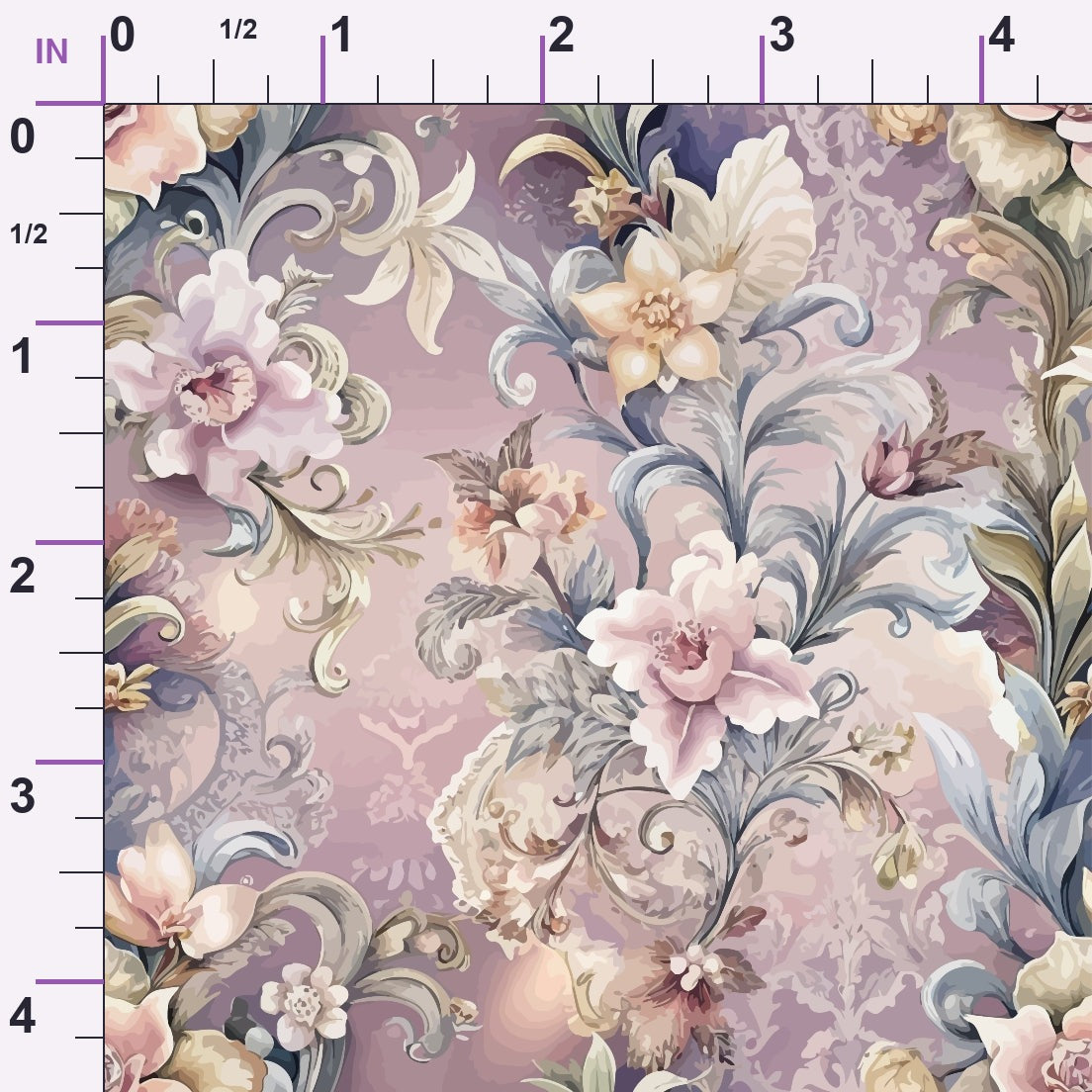 Rococo Blooms Pattern 236 Minky Fabric