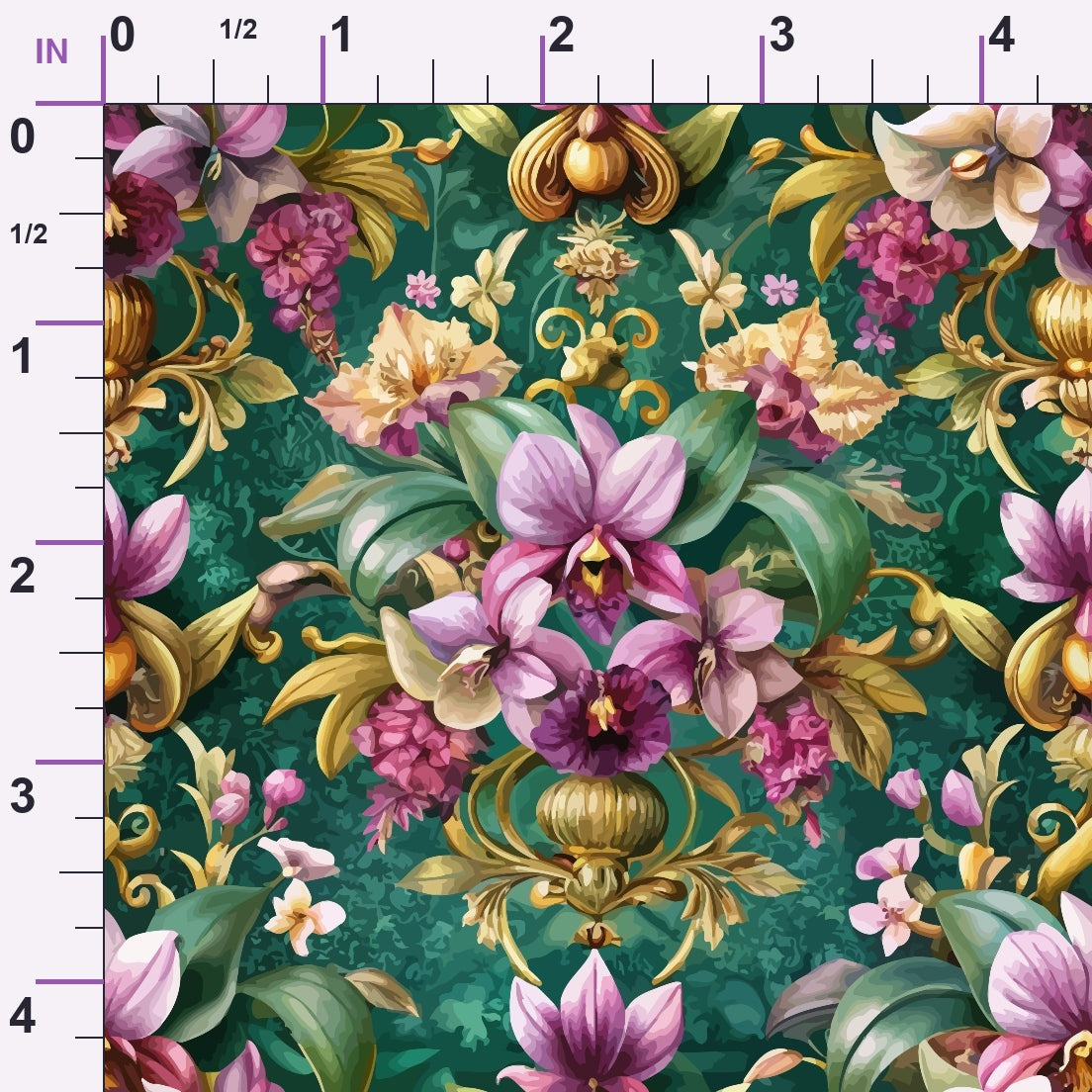 Rococo Blooms Pattern 25 Minky Fabric