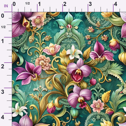 Rococo Blooms Pattern 27 Minky Fabric